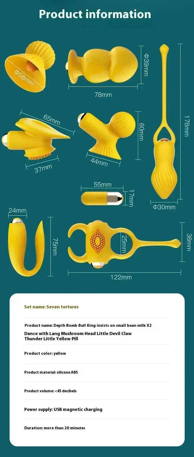 Thunder Storm Seven Torture Multi-functional Toys Kit For Women