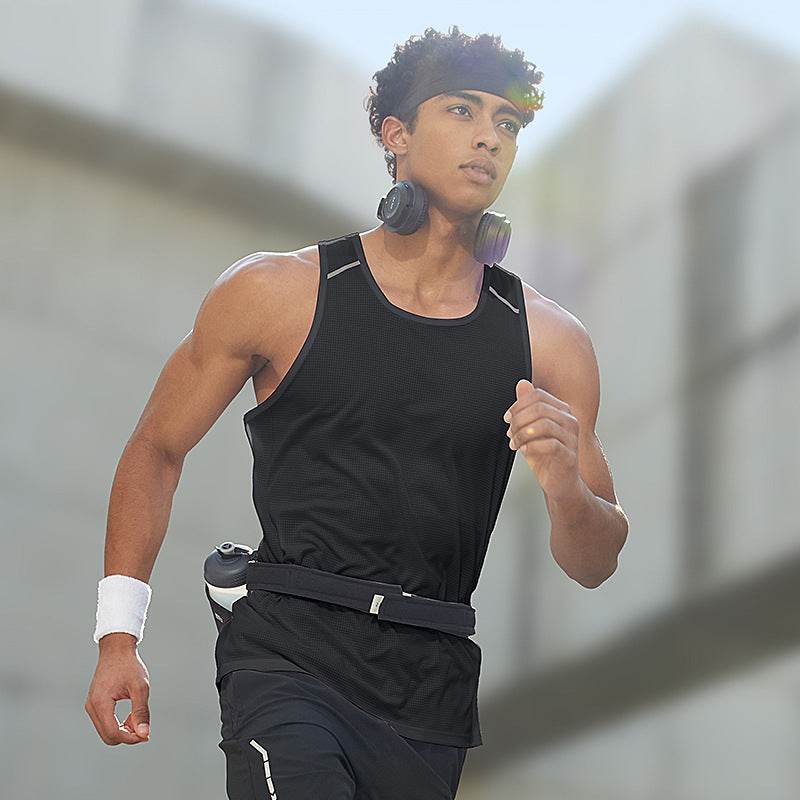 Sleeveless Quick Drying Marathon Sports Workout Gym Tank Top for Men