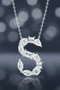 S Initial Letter Necklace – Moissanite Pendant, S925 Silver Platinum Plated, GRA Certified