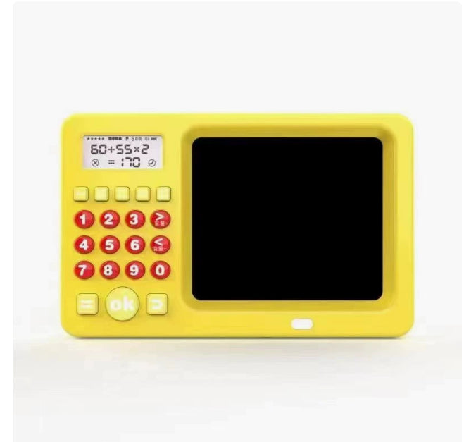 Kids Oral Math Calculator Toy – Addition, Subtraction, Multiplication & Division Training Machine (Blue, Pink, Yellow)