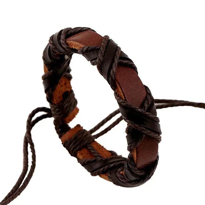Asgard Crafted Leather Nordic Arm Bracelet for men