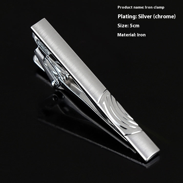 Men's Silver Electroplated Tie Clip – 25 Line Pattern Styles, 5cm Flat Head Business Tie Bar | Canada & USA