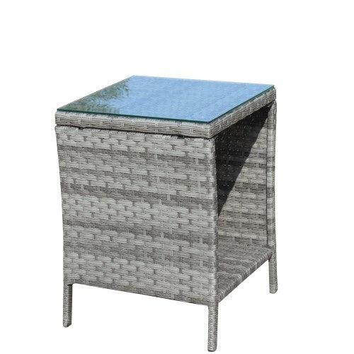 Outdoor Patio Furniture 1 Coffee Table With Clear Tempered Glass