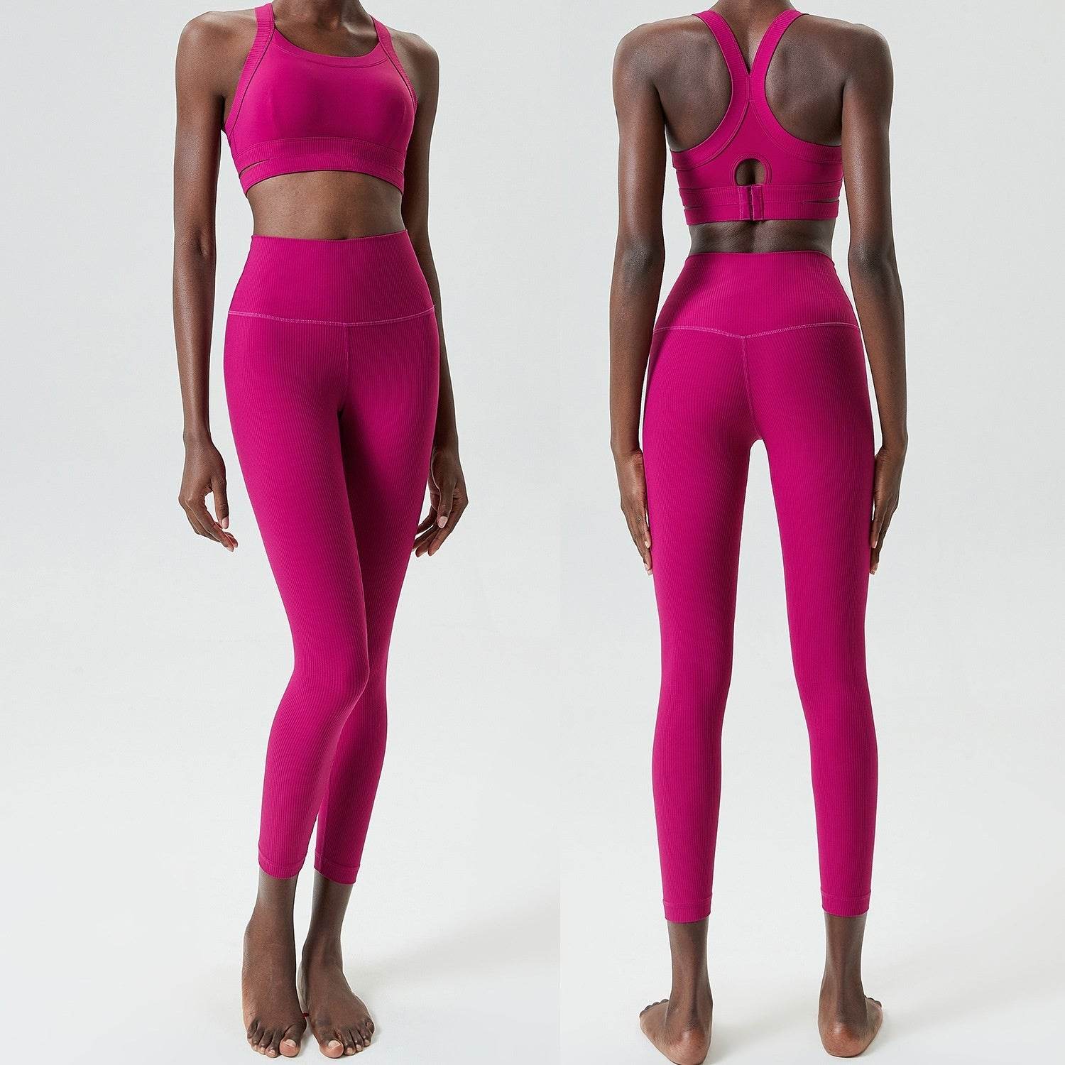 2pcs set Yoga Clothes Sleeveless Crop Workout top and Gym Leggings
