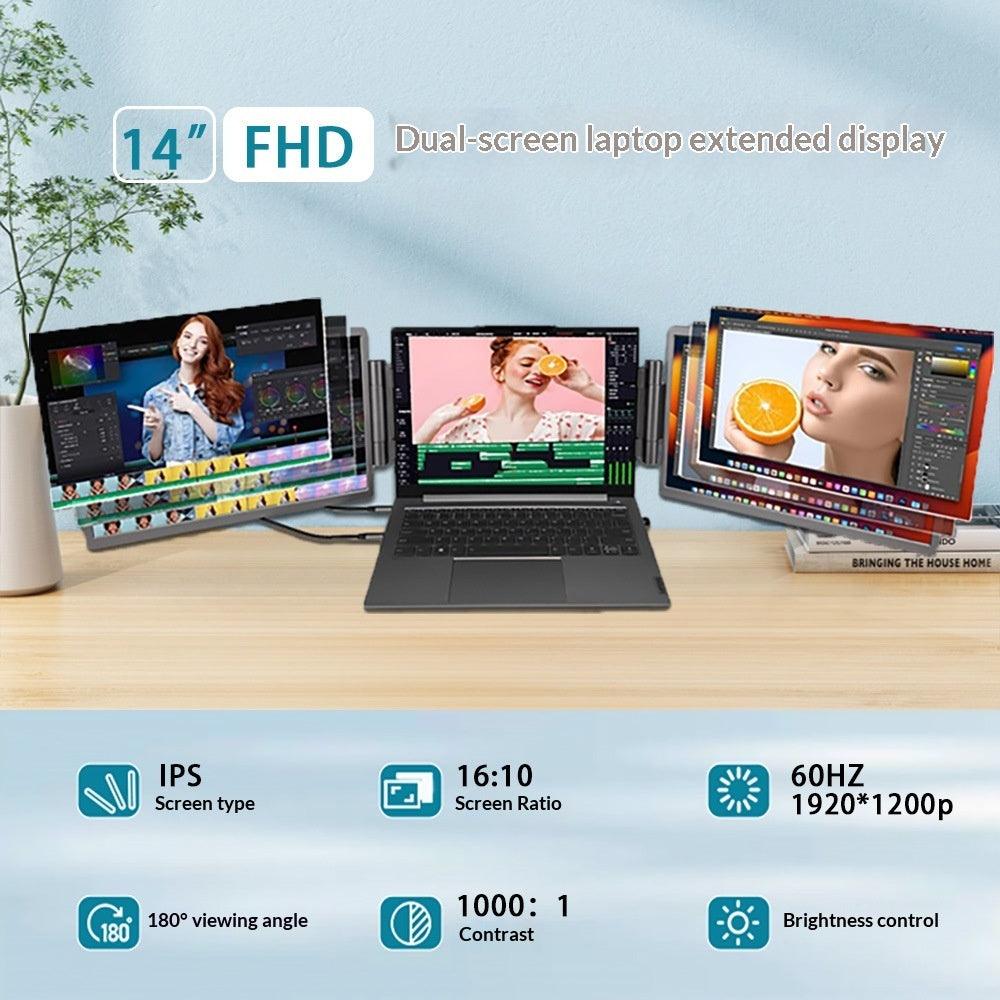 14-Inch Dual Screen Portable Monitor IPS USB-C HDMI Laptop External Display