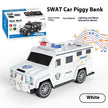 Cartoon Piggy Bank with Smart Face Unlock – Hummer Police Car Coin Bank | Canada & USA