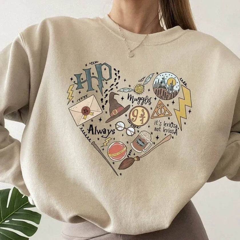 Digital Printing Sweater Hipster Round Neck Pullover Long Sleeve Sweater Women
