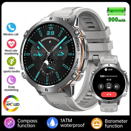 X3 Pro AMOLED Men's Smartwatch – Bluetooth Calling, 100+ Sports Modes, 900mAh Battery, Compass & Barometer