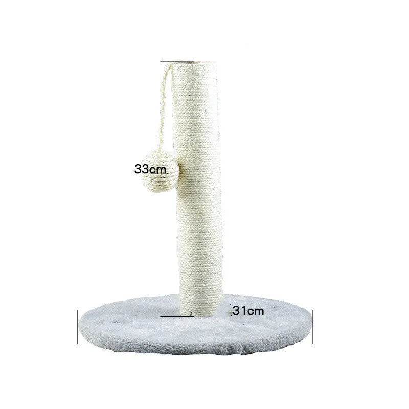 Cat Scratching Post with Platform & Hanging Toy – Multi Level Cat Tree Scratcher with Plush Bed