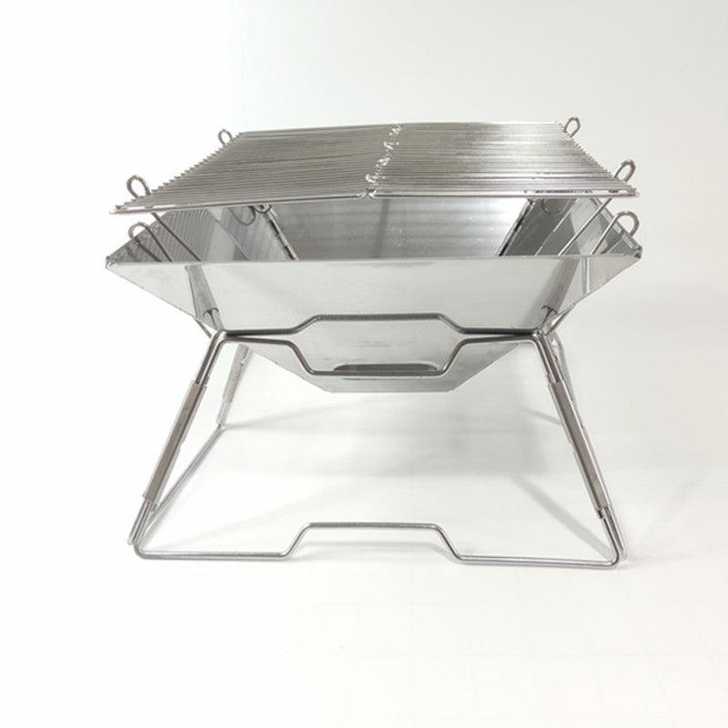 Portable Folding Stainless Steel Charcoal Grill – Compact Camping BBQ Stove