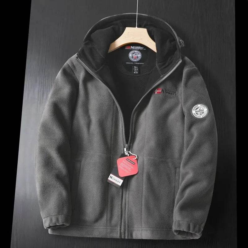Fleece Hoodie – Warm Zipper Pocket Amekaji Style Hooded Jacket
