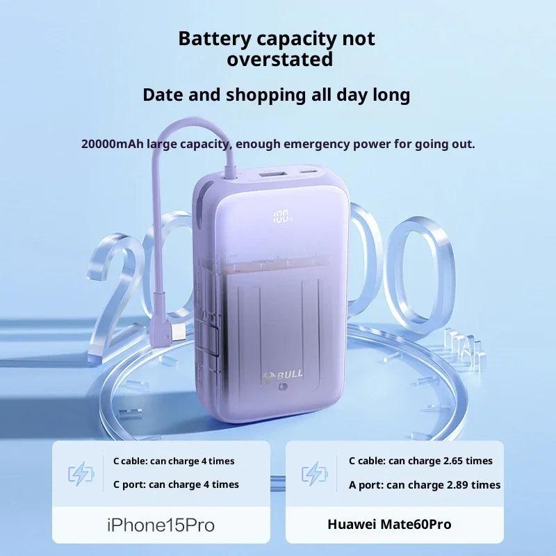 Power Bank 20000 MA Super Large Capacity Fast Charging With Cable