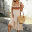 Casual Summer Dress Sleeveless Midi Boho Beach Dress Square Neck Flowy Sundress