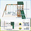 Qaba Wooden Swing Set with Slide, 2 Swings & Rock Wall (Kids Outdoor Playset)