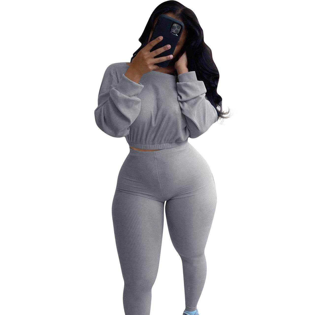 Ladies Autumn 2pcs Athleisure wear Outfit set