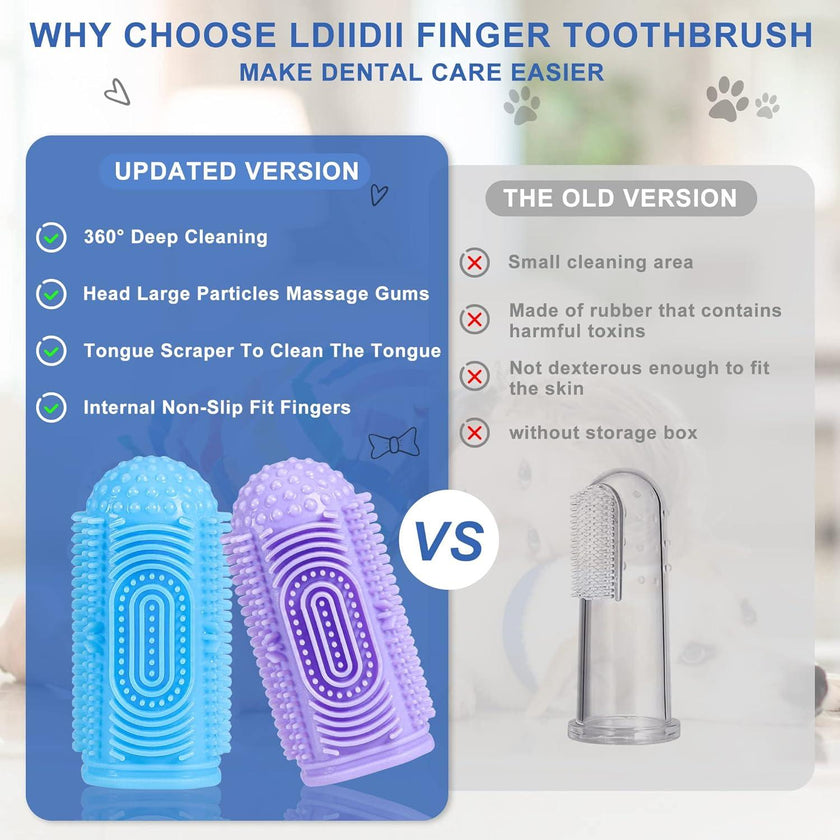 Silicone Pet Finger Toothbrush – Soft BPA-Free Dog & Cat Toothbrush for Teeth Cleaning & Gum Massage