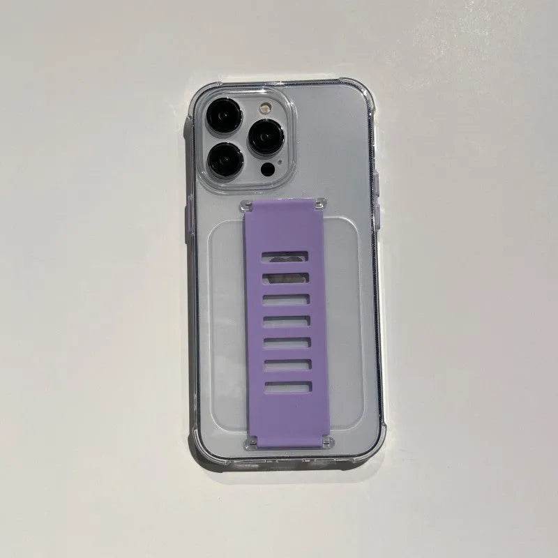 Transparent Case Wrist Strap Bracket Non-slip Phone Case