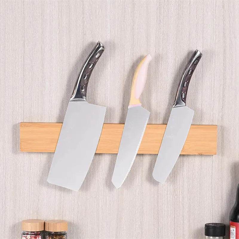 Wall Mounted Wooden Block Magnetic Knife Holder Rack
