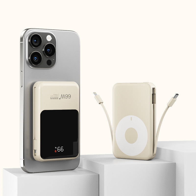 66W Magnetic Fast Charge Wireless Power Bank 10000mAh – Dark Gray & Khaki