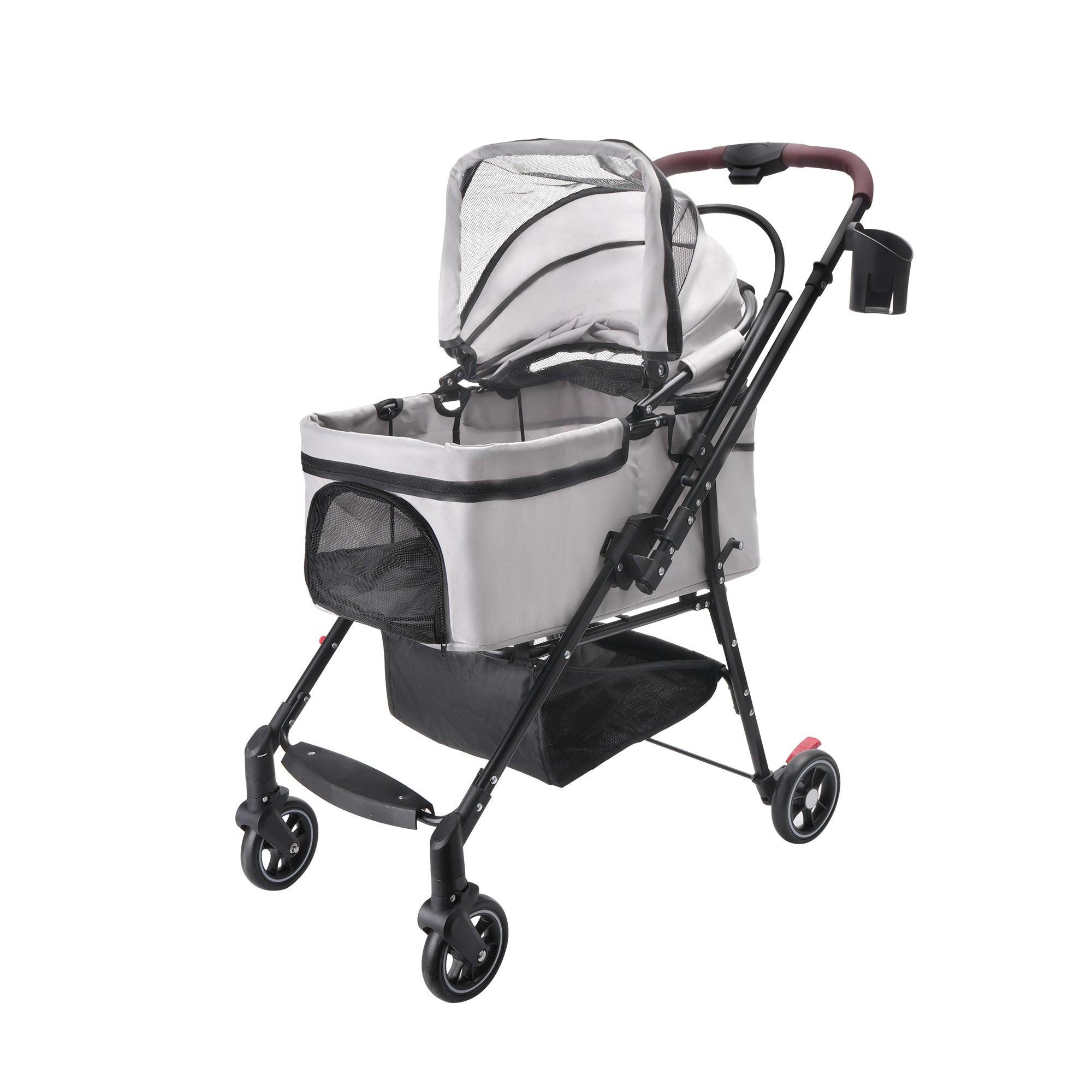 Foldable Pet Stroller For Small Dogs & Cats
