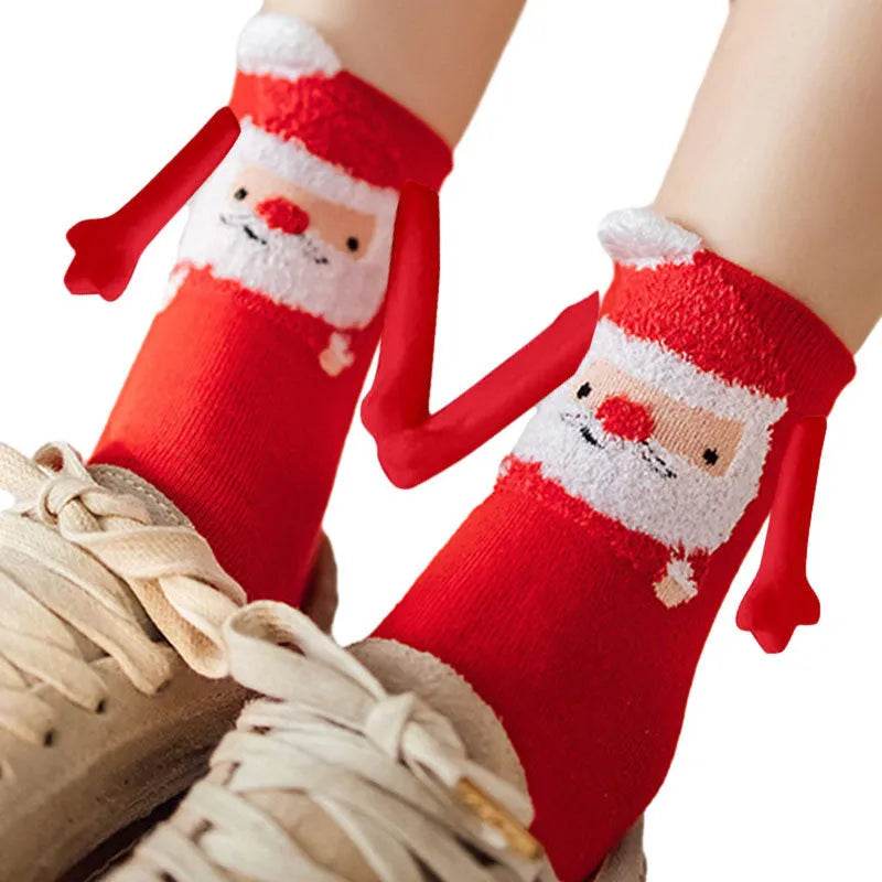 Hand Holding Couple Magnetic Handle Christmas Stockings