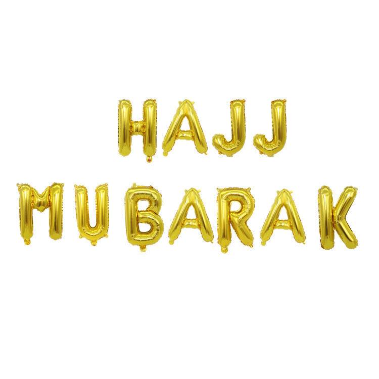 Eid Mubarak Foil Balloon Set – Silver Gold Rose Gold Letter & Crescent Balloons