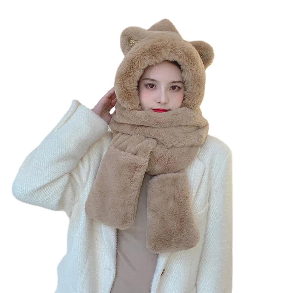 USB Heating Warm Fluffy Plush Winter Hat