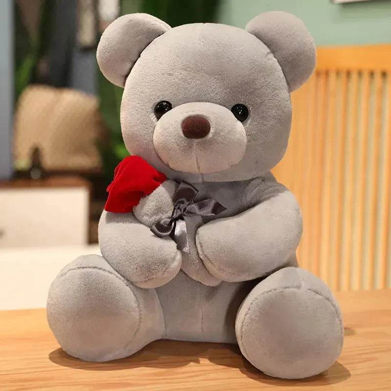 New Lovely Hug Roses Teddy Bear Stuffed Soft Animal Dolls Nice Birthday Gift Girlfriend Valentine's Day