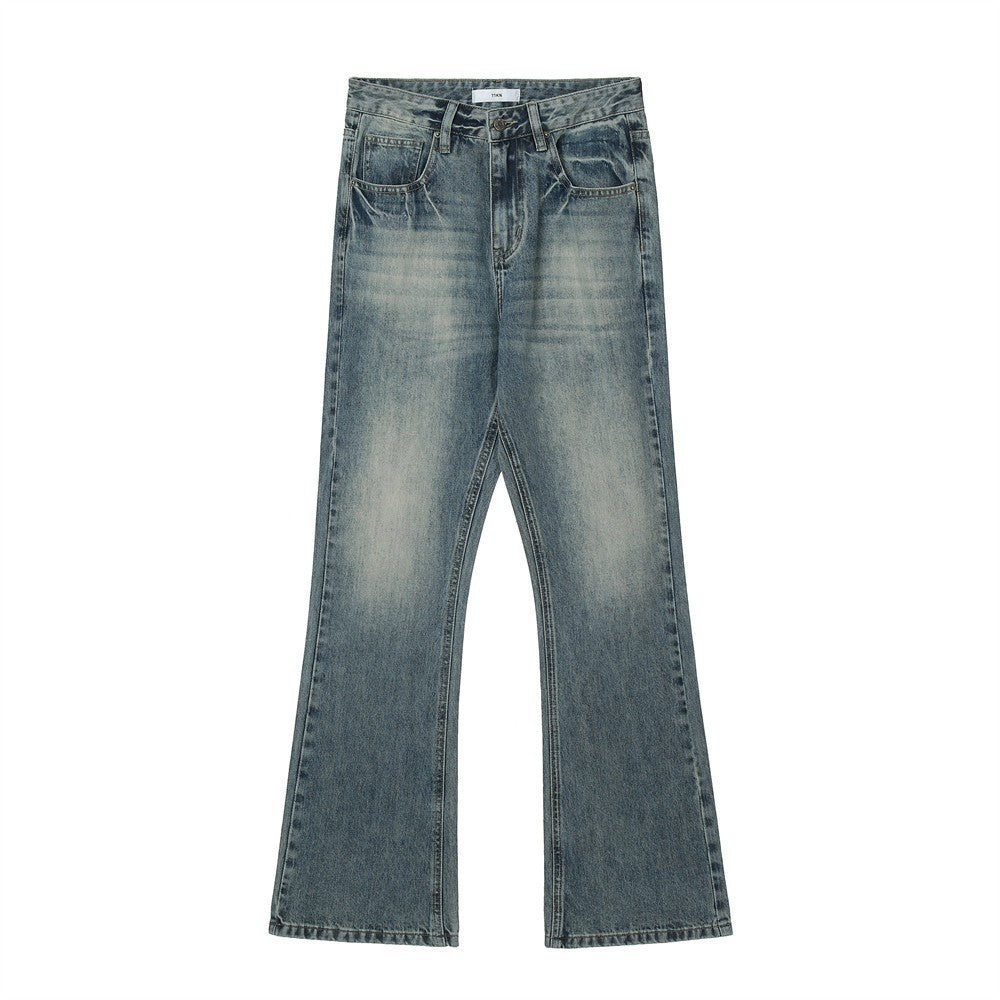 Men's Loose Wide-Leg Contrast Color Jeans – Fashion Baggy Denim Trousers