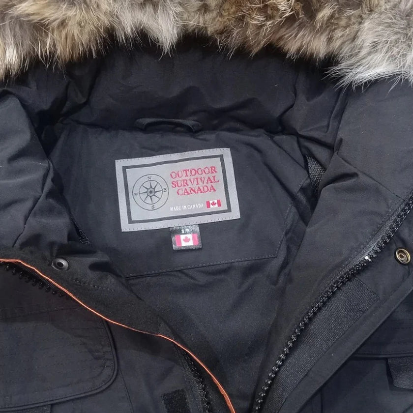 Outdoor Survival Canada Men's Atka -40 Down Parka Black, Small - ON DISPLAY
