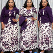 2pcs Fashion floral Print Blazer dress suit