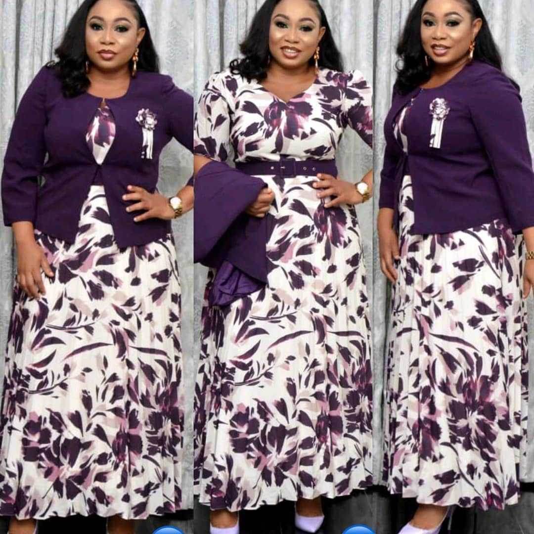 2pcs Fashion floral Print Blazer dress suit
