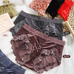 Women's Mesh Transparent Seamless Low-Waist Briefs Breathable Hollow Lace