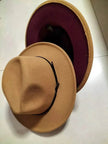 European And American Popular Woolen Top Color Matching Flat Brim Fedora Jazz Hat