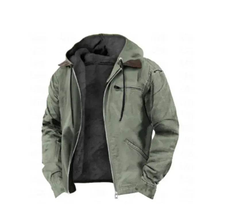 Multi-Color Digital Printing Hooded Sweater Brown Lining Cotton-padded Jacket