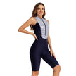 Women's Sunscreen Conservative One-Piece Swimsuit | Grid Print Quick-Dry Swimwear S-XXL