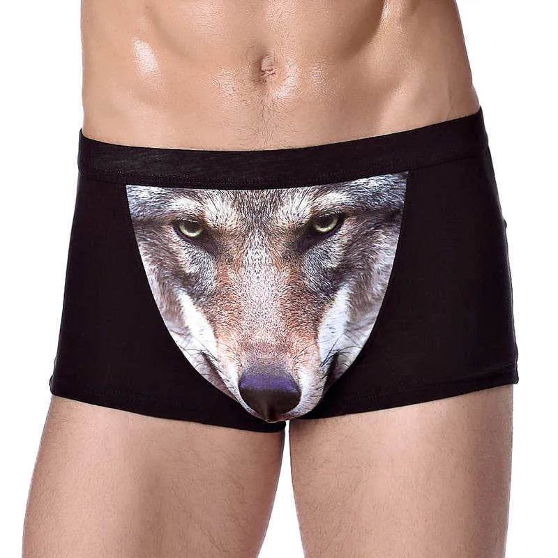 Printed Wolf Head Big Bird  Men's Boxer Briefs Underwear
