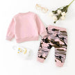 Two piece for girls Long Sleeve Sweater Camouflage Trousers Suit for girls