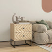 Gabi Modern Nightstand with Drawers and Metal Legs-Natural