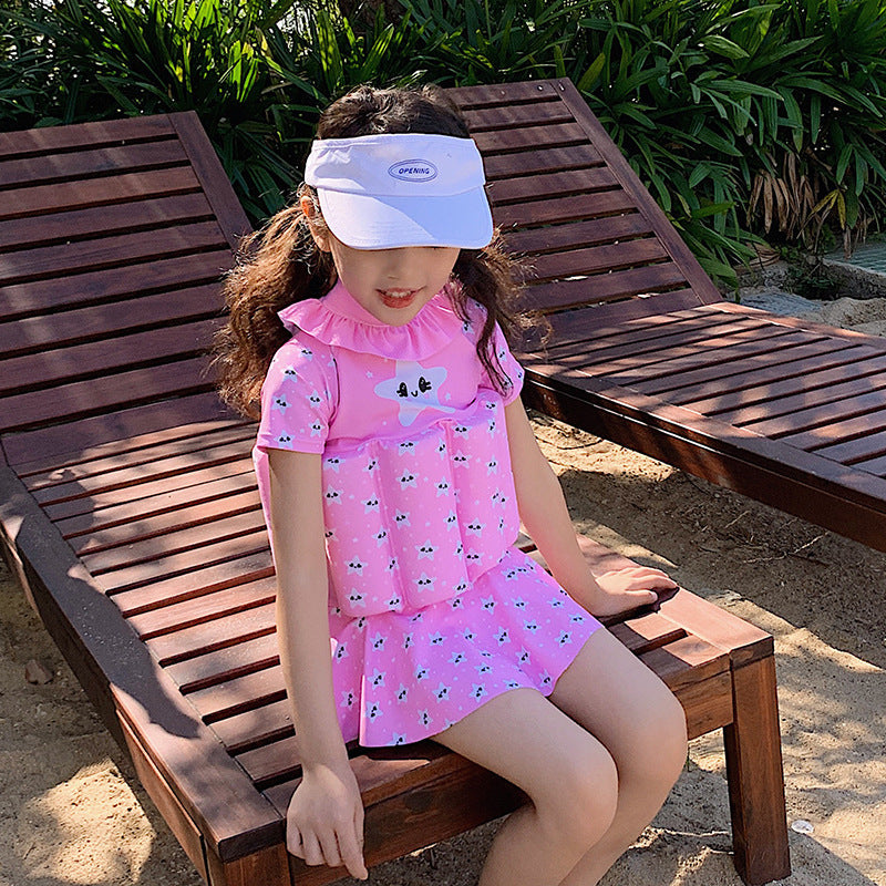 Children's Buoyant Floating Swimsuit | Short Sleeve One-Piece Swim Dress Canada