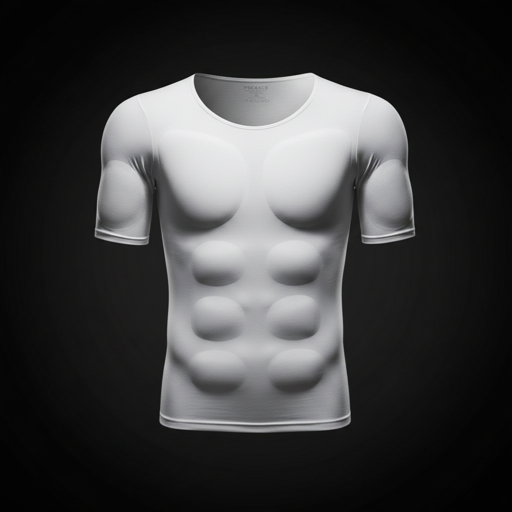 Men's Invisible Shoulder Pad Fake Chest T-Shirt – Removable Muscle Pad (S–XL)