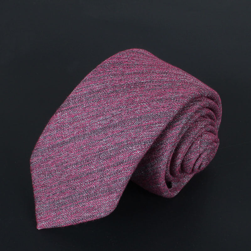 Men's Slim 6cm Cotton Necktie – Solid Color Arrow Tie for Business & Formal Wear | Canada & USA
