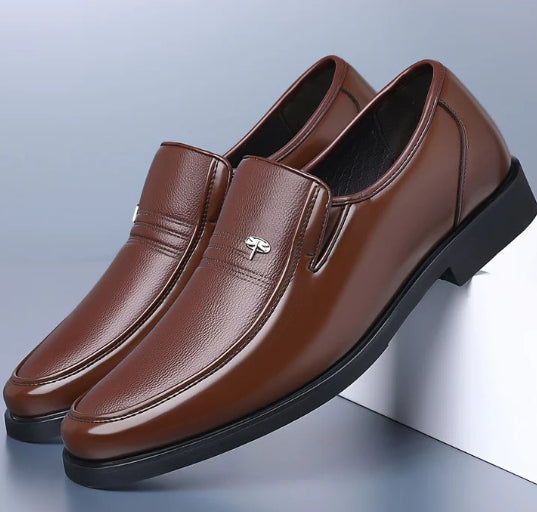 Men's Cowhide Leather Business Casual Shoes – Soft Sole Comfort | Canada & USA