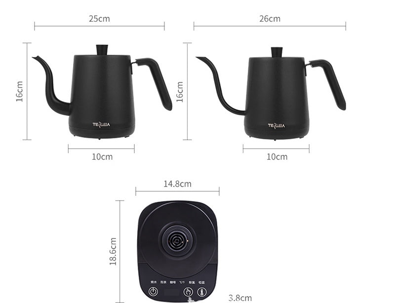 Gooseneck Electric Kettle, Stainless Steel, Touch Control with Keep Warm Function