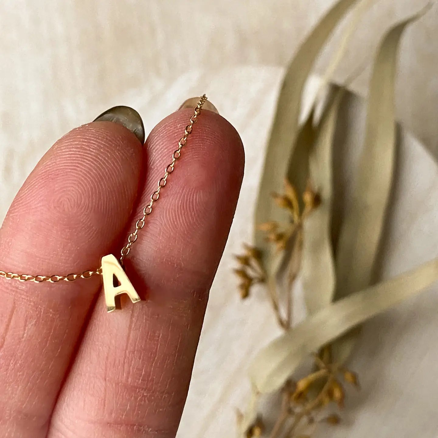 Simple Letter Necklace | Gold Plated