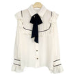 Elegant Bow Ruffled Tied Flared long Sleeves Shirt For Women