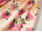 New Spring Summer Retro Pattern Midi Floral Pleated Skirt