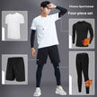Fitness apparel - Quick Drying Workout clothes for men 4pcs Gym set wear