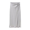 Women's Silk Satin Top Bow Tie Midi Dress