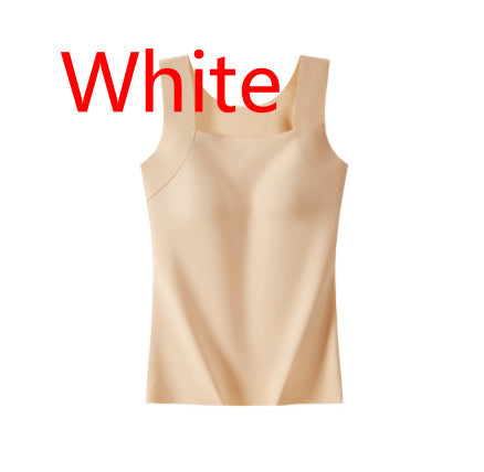 Women's Seamless Thermal Vest – Built-In Bra, Nylon, S–6XL | Multiple Colours